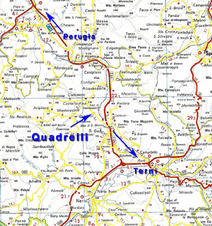 carta geografica del territorio dei dintorni di Quadrelli
